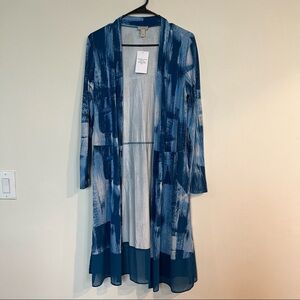 LOGO by Lori Goldstein Rayon 230 Petite Duster w/ Chiffon Hem size XS